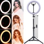 10inch LED Selfie Live Makeup Ring Light with 1.6Meter Tripod Stand Phone Holder