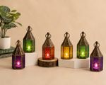 ⭐ Moroccan Style Iron & Tonal Emboss Glass Lanterns Tealight Holder Home Garden