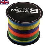 X8 Strands Dorisea Mega 300m 500m 1000m Dynema Multicolour Braided Fishing Line
