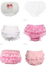 Baby Girls Lace Frilly Knickers Pants Nappy Cover White Pink 0 - 18M  16 Designs
