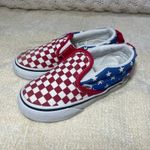 VANS TODDLER SIZE 9 BLUE RED AND WHITE CHEKERED SNEAKERS