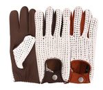 Classic English Leather Driving Gloves Crochet String Back Chauffeur Vintage men