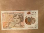 Rare £10 note, unique serial number 144444