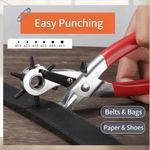 Leather Hole Punch Pliers Heavy Duty Revolving 6 Size 2-4.5mm Belt Watch Tool UK
