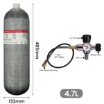 TUXING 4.7L PCP Air Cylinder 4500psi Carbon Fibre Tank– M18 Valve, 3 Choices