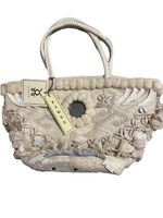 FIGUE Heidi Tuk Tuk Shell Tote Bag Ivory Boho Beach Resort Shoulder Bag NWT