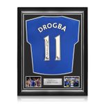 Didier Drogba Signed Original Chelsea 2010-11 Football Shirt. Superior Frame