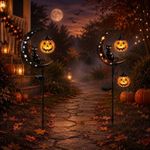Halloween Solar Black Cat Pumpkin Moon Garden Stake Light Waterproof Yard Decor