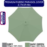 GARDEN PARASOL Canopy Cover replacement fabric 2.7m Premium 8 rib OnlinePARASOLS
