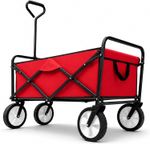 Red Foldable Festival Trolley Cart - Effortless Transport for 70kg Loads
