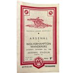 ARSENAL v Wolves 1948/1949 - Football Programme