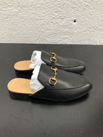 Gucci #0016 Princetown Black Horsebit Leather Mules Loafers Size 35 EU 5 US