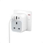 3-IN-1 UK USB C Plug Extension Socket 3 USB Ports Wall Charger Sockets Adapter