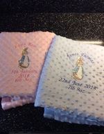 Romany Baby Girls' Boys' Personalised Peter Rabbit Embroidered Blanket