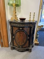 Boulle Marble Console French Brass Inlay Commode with Fine Ormolu Detail Antique