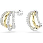 New Hyperbola hoop earrings Mixed cuts, Mini, White, Mixed metal finish 5689718