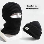 2 IN 1 Mens Beanie Hat Balaclava Knitted Hat Windproof Winter Mask Army