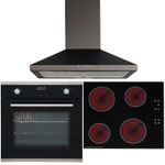 SIA 60cm Single True Fan Oven, 4 Zone Touch Control Ceramic Hob And Chimney Hood