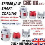 CNC Shaft Coupler Flexible Plum Spider Jaw Coupling Stepper Motor All Sizes UK