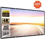 60"-150" Projector Screen HD Foldable Projection Curtain Outdoor Home Theater UK