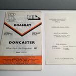 BRAMLEY V DONCASTER NORTHERN RUGBY LEAGUE MATCH PROGRAMME 1977
