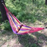 NEW Double Canvas Hammock Camping Garden Outdoor Swing Stripe Hanging Bed Travel