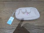 Habitat Plush Teddy Bunny Face Zipper Pencil Case Cream & Pink