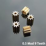 0.5 Modul Metal Copper 9 Teeth Gear Wear Resistant 2mm Shaft RC Car Motor Parts