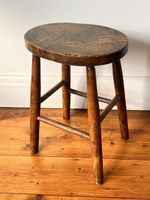 Late 19th Century Elm Farmhouse Stool – Antique Rustic Country Seat