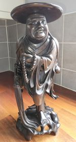 Chinese Late 19th/ 20th Century Hardwood Carved  Buddhist Monk 