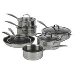 7Pc Hextec Non Stick Stainless Steel Induction Frying Pan Saucepan Casserole Set