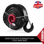 31000lbs Winch Rope 10MM x 30M For Dyneema Hook Synthetic Tow Recovery 4WD Cable