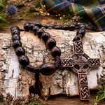 Handmade in Scotland Anglican Celtic Rosary Beads Maple & Bronze protestant gift