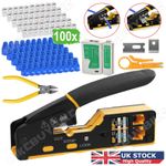 RJ45/RJ11 Network Tool Cat5e/6 Ethernet Crimper Pass-Through Plug Tester Lan Kit