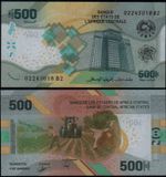 CENTRAL AFRICAN STATES 500 FRANCS (P NEW) 2020 (2022) HYBRID POLYMER UNC