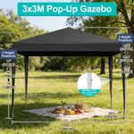 3M X 3M Heavy Duty Pop-up Gazebo Outdoor Garden Canopy Party Wedding Tent