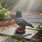 2 Pieces Pigeon Statue Outdoor Decoration Pigeon Figurine Realistic Look
