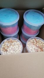 POPCORN AND CANDYFLOSS, MINIMUM ORDER £40..6 X 5 LITRE CLEAR PLASTIC TUBS.. 