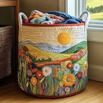 Multi Color Pattern Folding Large Capacity Quilted Laundry Basket Toys Organizer
