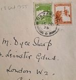 Palestine 1935 Nazareth London W2 SM Dyce Sharp Cover C6 