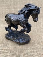 Cold Cast Bronze Heavy Horse Sculpture Cantering Draught Horse Figurine Ornament