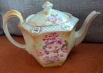 Crownford China Hexagon Floral Tea Pot w/ Lid England MPN 7126