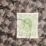 1k light green "King Haakon" stamp, 1911 NORGE ~ NORWAY