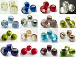 12(mm) LARGE HOLE EUROPEAN STYLE CZECH GLASS BEADS - GREAT FOR LEATHER - (10PCS)