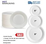 White Paper Plates 6" 7" and 9" Food Grade Material for Catering Supplies