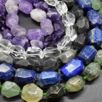 Faceted Nugget Beads - 15mm - 22mm - 15" strand , for Jewellery Making
