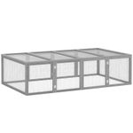 6ft Outdoor Rabbit Hutch for 2 4 Rabbits Fir Wood Run with Wire Mesh Grey
