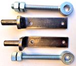2 x 12mm Wrought Iron Gate Hinge Brackets Bare Metal , 2 x 12mm Eye Bolts 100mm