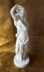 ANTIQUE PARIAN WARE RELIGIOUS FIGURE SCULPTURE SIGNED 