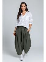 Made in Italy Milano Needlecord Barrel Leg Cocoon Trousers Various Colours